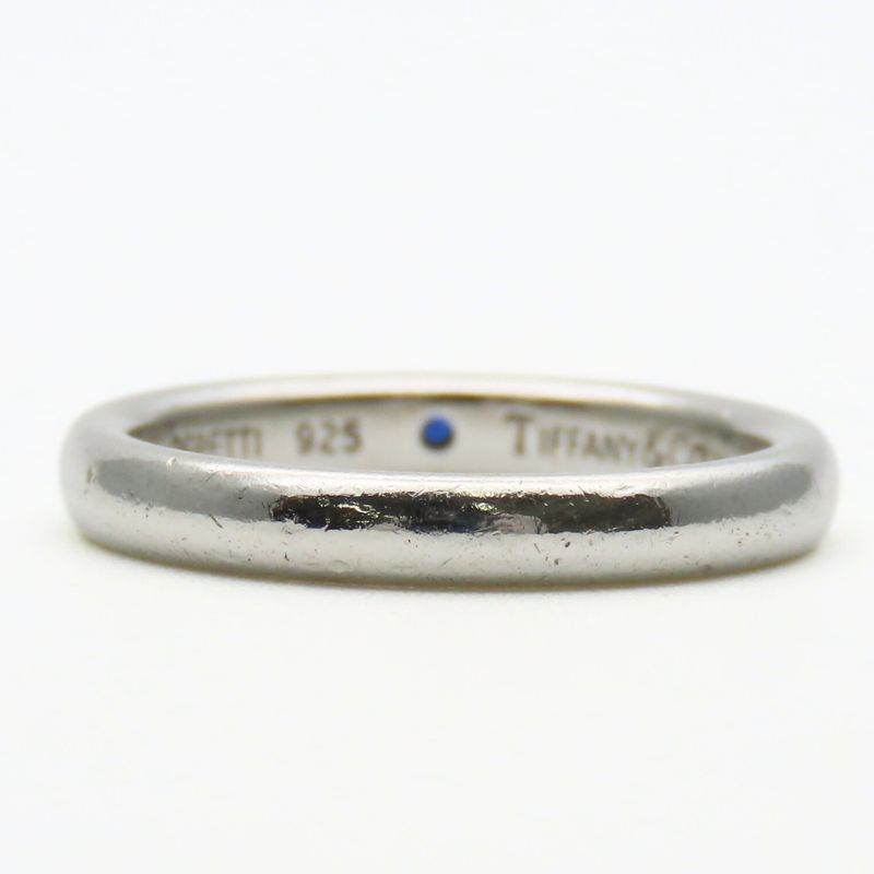 Tiffany & Co Ring ・ Ring Stacking Band 925 Silver Sapphire Approx 2.6g Silver
