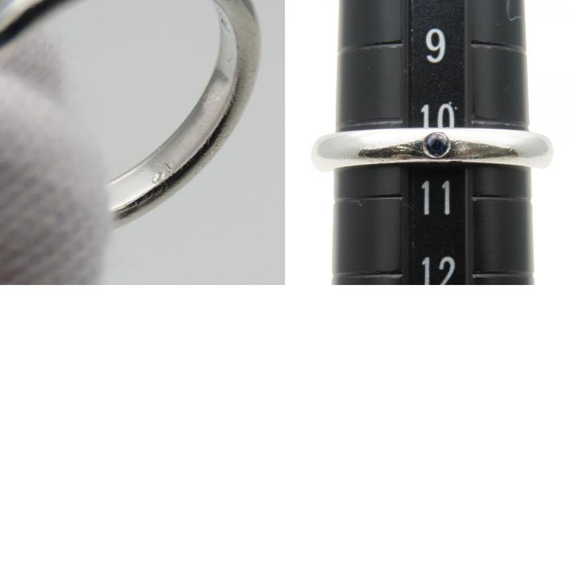 Tiffany & Co Ring ・ Ring Stacking Band 925 Silver Sapphire Approx 2.6g Silver