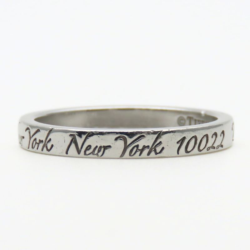 Tiffany & Co Ring / Ring Notes Narrow New York 925 Silver Approx 2.9g Silver