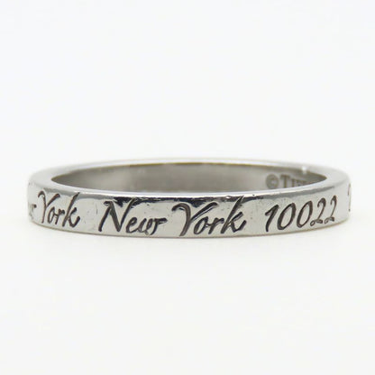 Tiffany & Co Ring / Ring Notes Narrow New York 925 Silver Approx 2.9g Silver