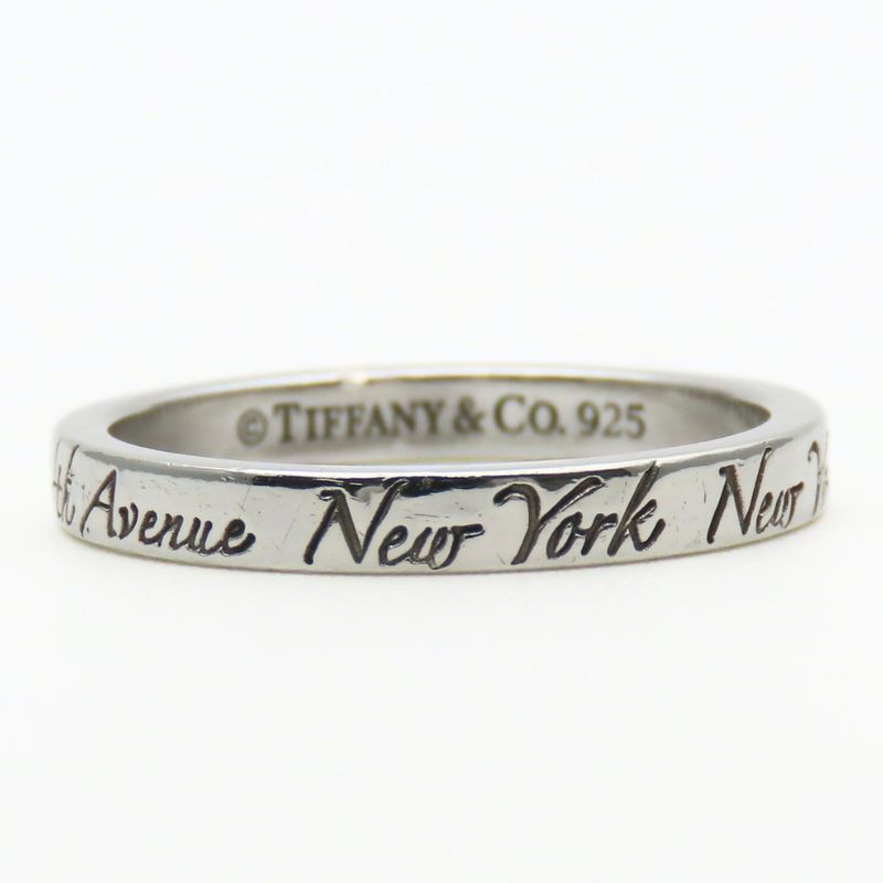 Tiffany & Co Ring / Ring Notes Narrow New York 925 Silver Approx 2.9g Silver