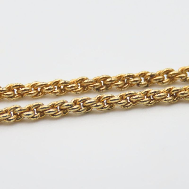 Christian Dior Necklace Metal Gold CD Logo Plated Accessories Ladies Women