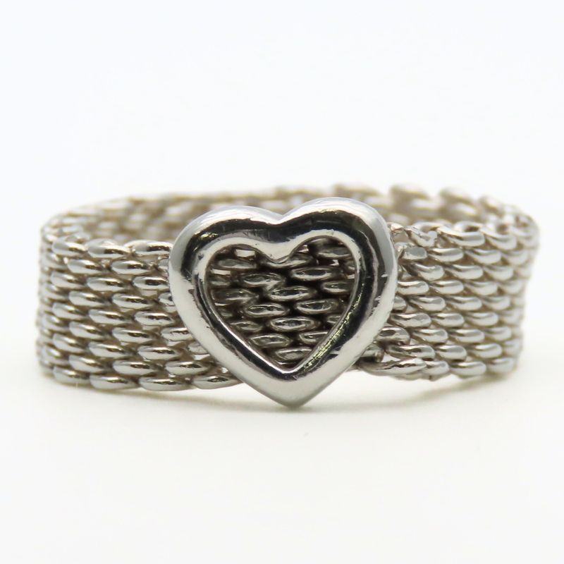 Tiffany & Co Ring - Somerset Heart 925 Silver Approx 4.8g Silver Accessories