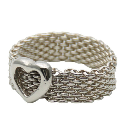 Tiffany & Co Ring - Somerset Heart 925 Silver Approx 4.8g Silver Accessories