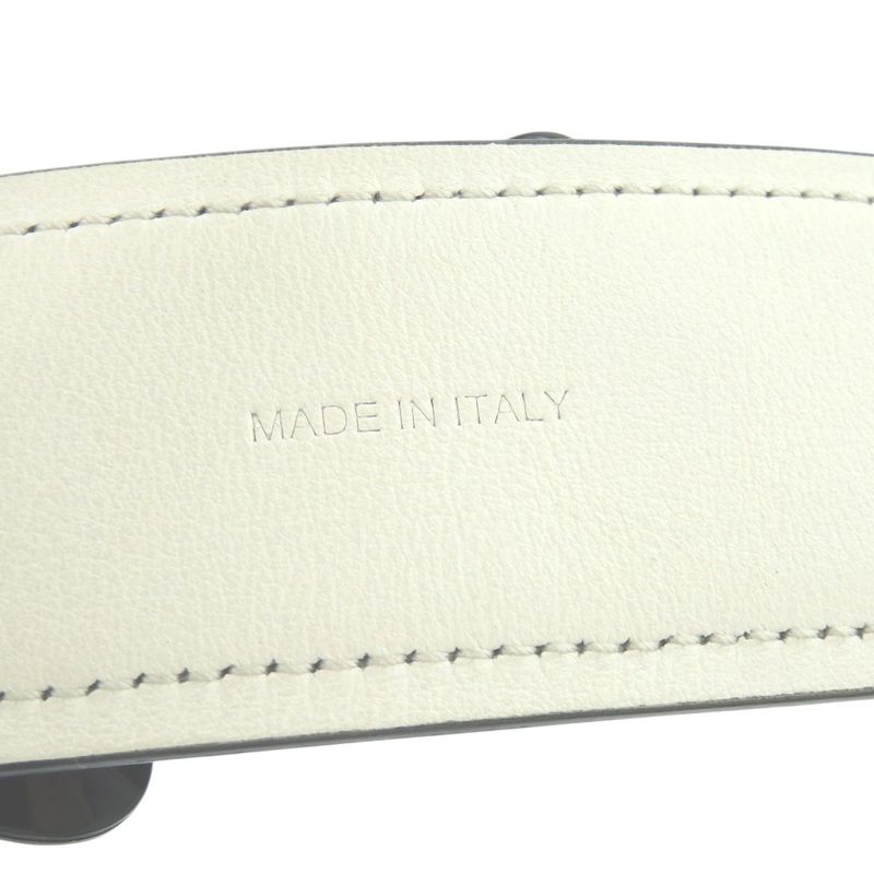 Prada Shoulder Belt White X Black Flower Leather Shoulder Strap 1085 Prada