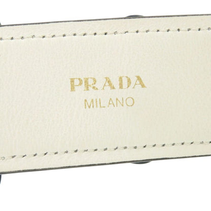 Prada Shoulder Belt White X Black Flower Leather Shoulder Strap 1085 Prada