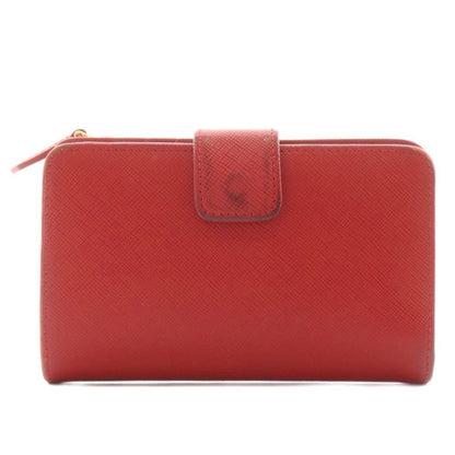 Prada Saffiano Fold Wallet Coin Purse Logo Leather Red 1m1225 AN12 - OH