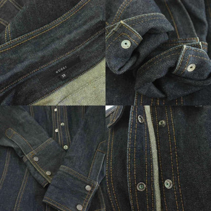 Gucci Sherry Line G Jean Denim Jacket 38 Indigo Blue 203-1267-7183 KU
