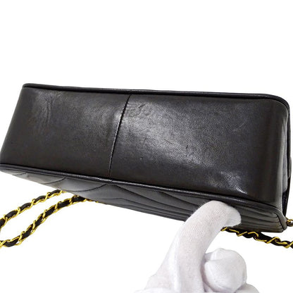 Chanel Bag Women's Brand Shoulder Bag V Stitch Lambskin Black Gold Hardware