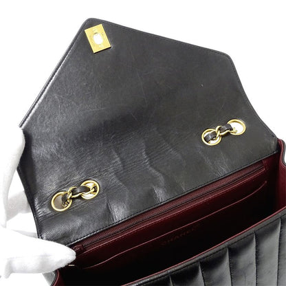 Chanel Bag Women's Brand Shoulder Bag V Stitch Lambskin Black Gold Hardware