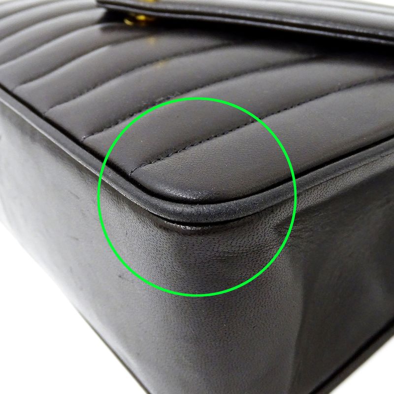 Chanel Bag Women's Brand Shoulder Bag V Stitch Lambskin Black Gold Hardware