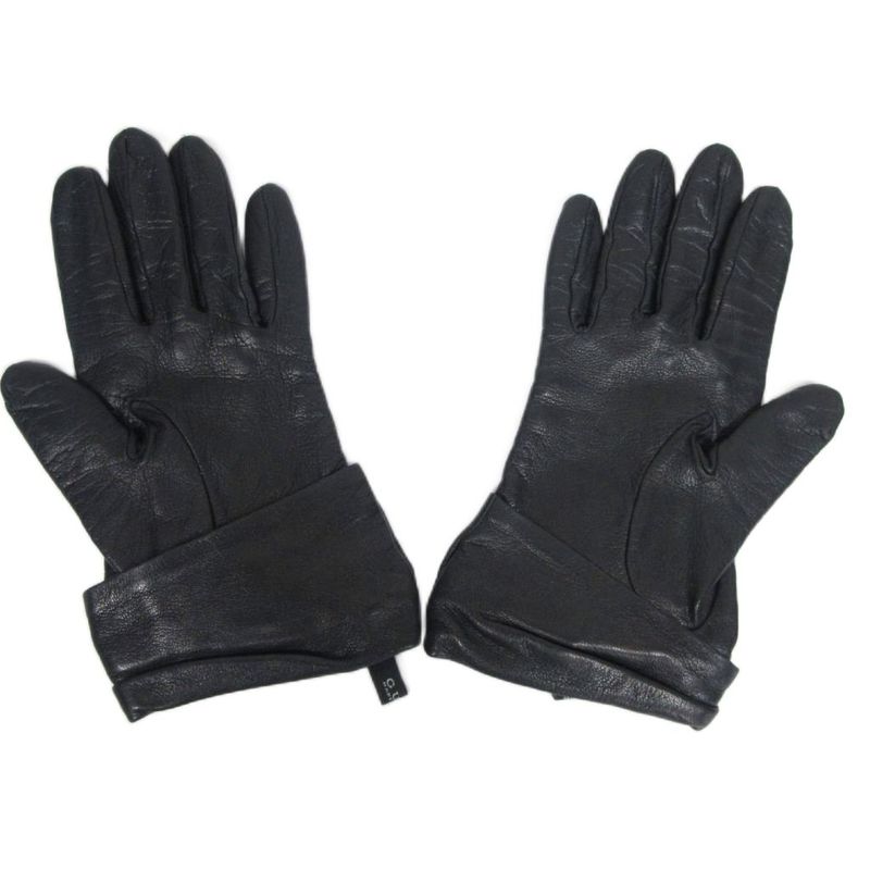 Gucci Cow Leather Gloves Heart Charm Ribbon GG Cowhide Silk Lined Gold Hardware