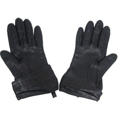 Gucci Cow Leather Gloves Heart Charm Ribbon GG Cowhide Silk Lined Gold Hardware