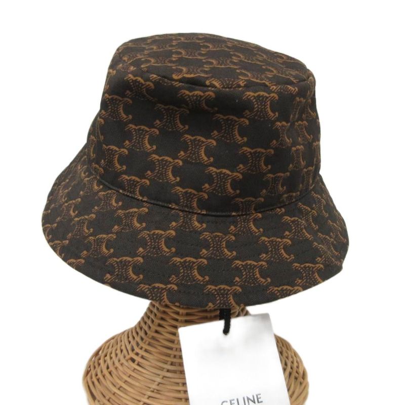 Celine 21AW Triomphe Monogram Bucket HAT With Tags Triomphe Bucket Hat Embroider