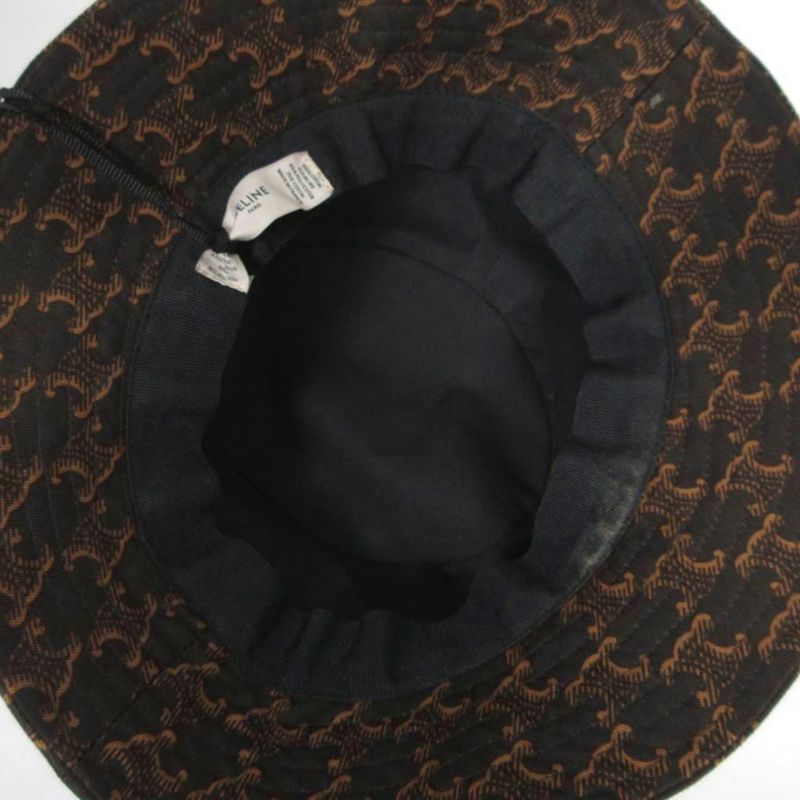 Celine 21AW Triomphe Monogram Bucket HAT With Tags Triomphe Bucket Hat Embroider