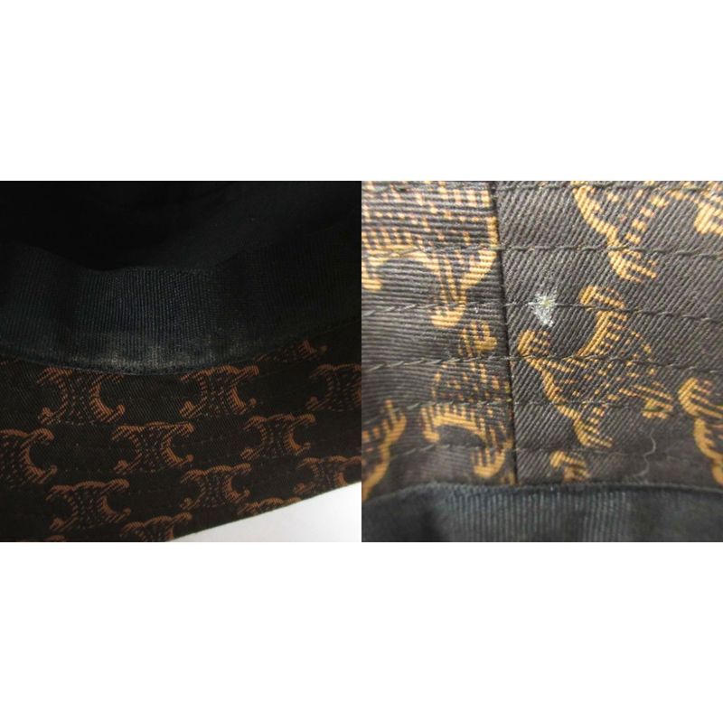 Celine 21AW Triomphe Monogram Bucket HAT With Tags Triomphe Bucket Hat Embroider