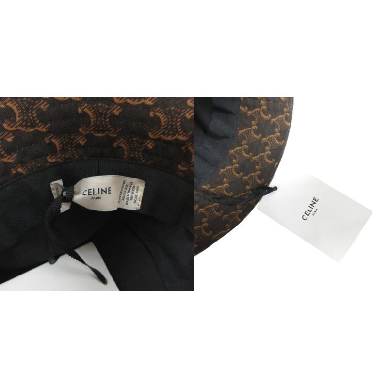 Celine 21AW Triomphe Monogram Bucket HAT With Tags Triomphe Bucket Hat Embroider