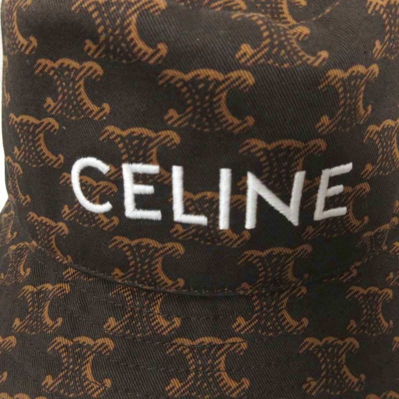 Celine 21AW Triomphe Monogram Bucket HAT With Tags Triomphe Bucket Hat Embroider