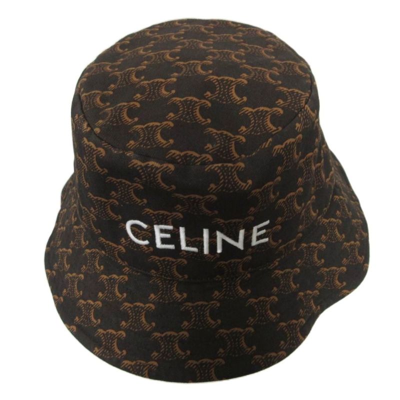 Celine 21AW Triomphe Monogram Bucket HAT With Tags Triomphe Bucket Hat Embroider