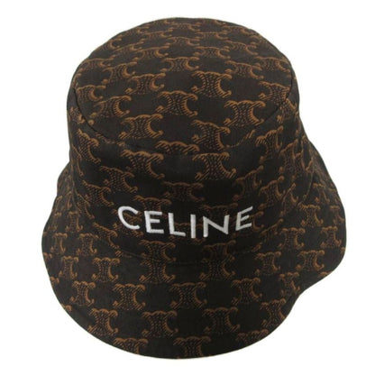 Celine 21AW Triomphe Monogram Bucket HAT With Tags Triomphe Bucket Hat Embroider