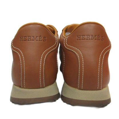 Hermes Quick Sneakers H Logo Leather Cowhide Low Cut 35.5 Brown - MNK3