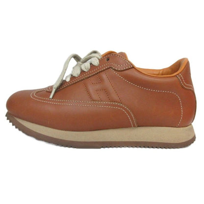 Hermes Quick Sneakers H Logo Leather Cowhide Low Cut 35.5 Brown - MNK3