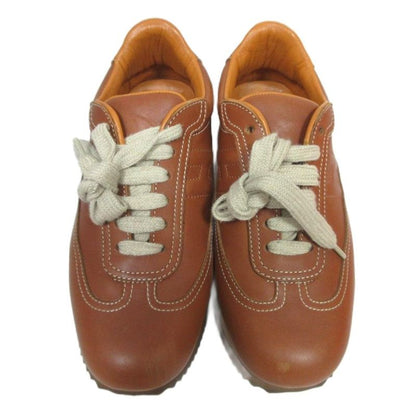Hermes Quick Sneakers H Logo Leather Cowhide Low Cut 35.5 Brown - MNK3