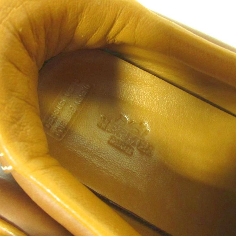 Hermes Quick Sneakers H Logo Leather Cowhide Low Cut 35.5 Brown - MNK3