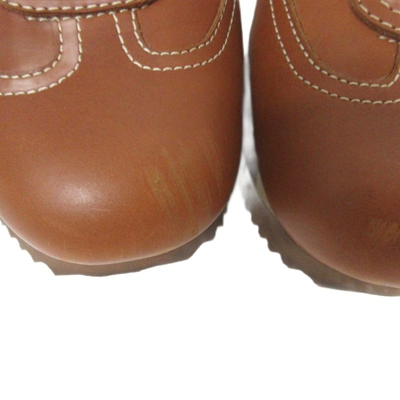 Hermes Quick Sneakers H Logo Leather Cowhide Low Cut 35.5 Brown - MNK3