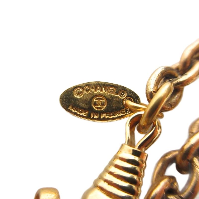 Chanel 31 RUE Cambon Vintage Coin Necklace Pendant Logo Plate Chain Medal GP