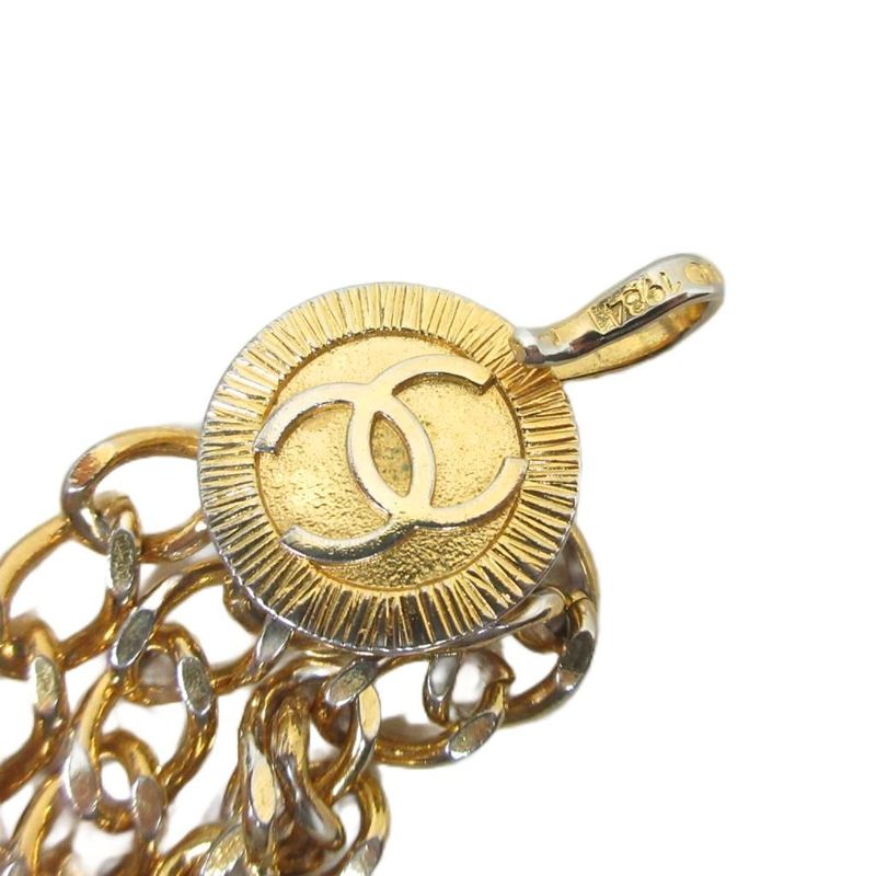 Chanel Rare 1984 Triple Coco Mark 3 Rings Chain Belt Vintage GP Plated Gold