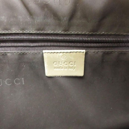 Gucci Bamboo Handbag Tote Leather Silver Hardware Beige 1122