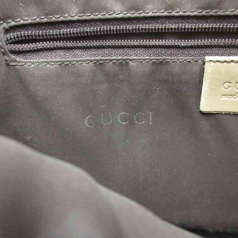 Gucci Bamboo Handbag Tote Leather Silver Hardware Beige 1122