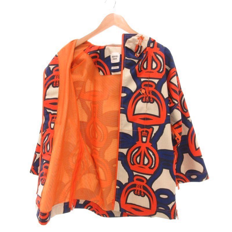 Hermes 23SS Stirrup Illusion Hooded Zip Up Jacket Hoodie Blouson Total 3e0252dv