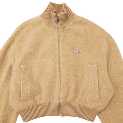 Prada Excellent Condition Cashmere Fleece Zip Jacket Blouson Cutout Ribbed