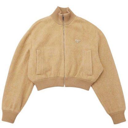 Prada Excellent Condition Cashmere Fleece Zip Jacket Blouson Cutout Ribbed