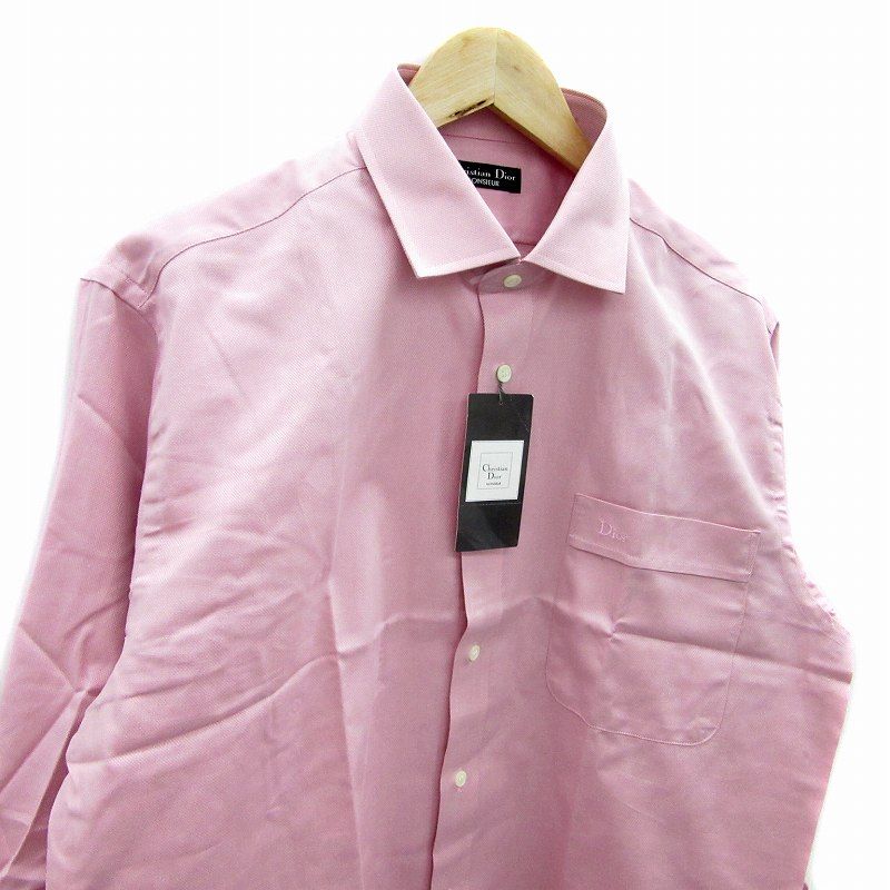 Christian DIOR Tagged Shirt Y Shirt Dress Shirt Long Sleeve Logo Embroidery