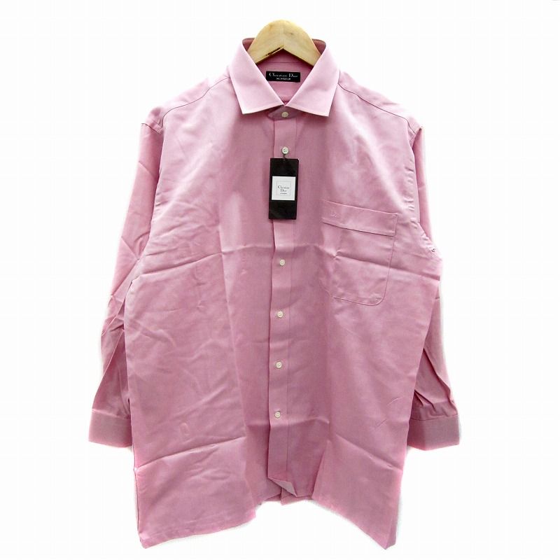 Christian DIOR Tagged Shirt Y Shirt Dress Shirt Long Sleeve Logo Embroidery