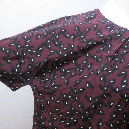 Balenciaga Blouse Silk Patterned Pullover Short Sleeves 36 Approx XS Purple
