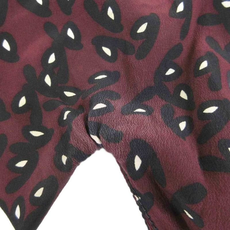 Balenciaga Blouse Silk Patterned Pullover Short Sleeves 36 Approx XS Purple