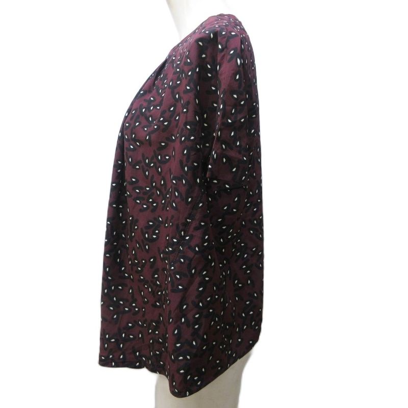 Balenciaga Blouse Silk Patterned Pullover Short Sleeves 36 Approx XS Purple