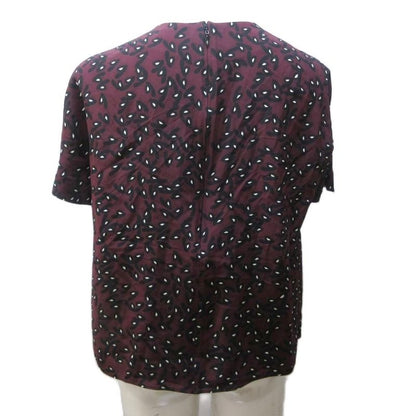 Balenciaga Blouse Silk Patterned Pullover Short Sleeves 36 Approx XS Purple