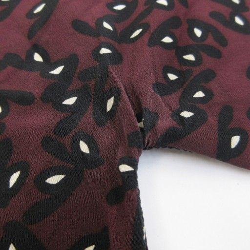 Balenciaga Blouse Silk Patterned Pullover Short Sleeves 36 Approx XS Purple