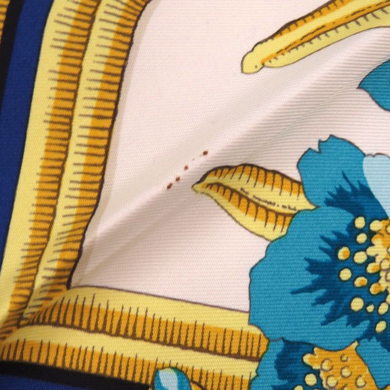 Hermes Carre 90 Caraibes Caribbean Bird Scarf Silk Blue 0113 Hermes