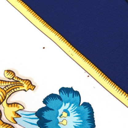 Hermes Carre 90 Caraibes Caribbean Bird Scarf Silk Blue 0113 Hermes