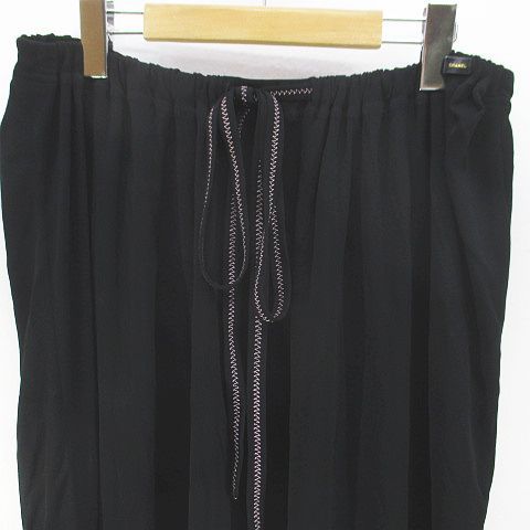 Chanel 02P P19189v09106 B1965 Knee Length Flared Skirt Tiered 42 Black Made In