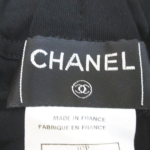 Chanel 02P P19189v09106 B1965 Knee Length Flared Skirt Tiered 42 Black Made In