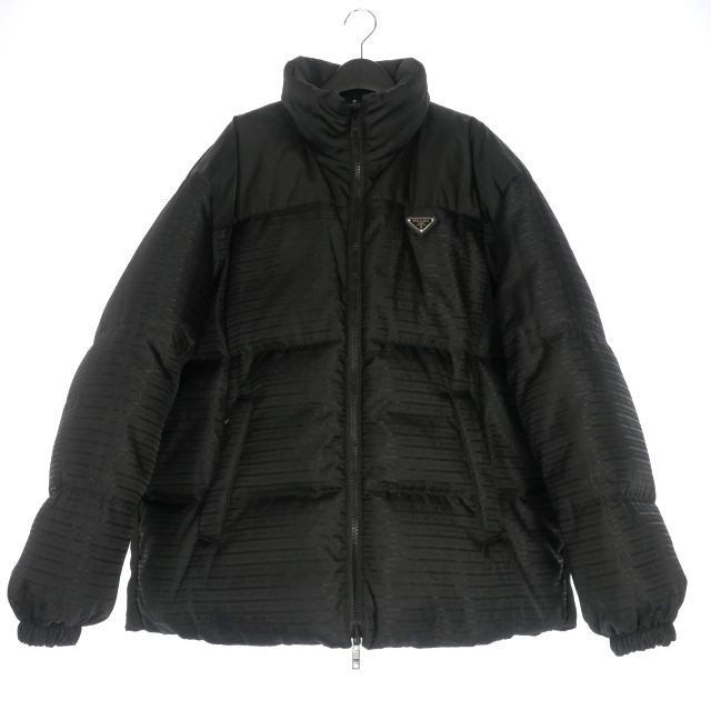 Prada Re-nylon Triangle Logo Reversible Down Jacket Blouson XL Black Sgc045
