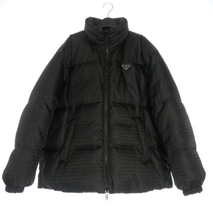 Prada Re-nylon Triangle Logo Reversible Down Jacket Blouson XL Black Sgc045