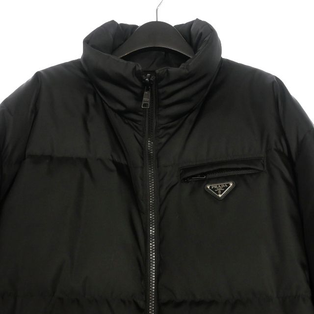 Prada Re-nylon Triangle Logo Reversible Down Jacket Blouson XL Black Sgc045